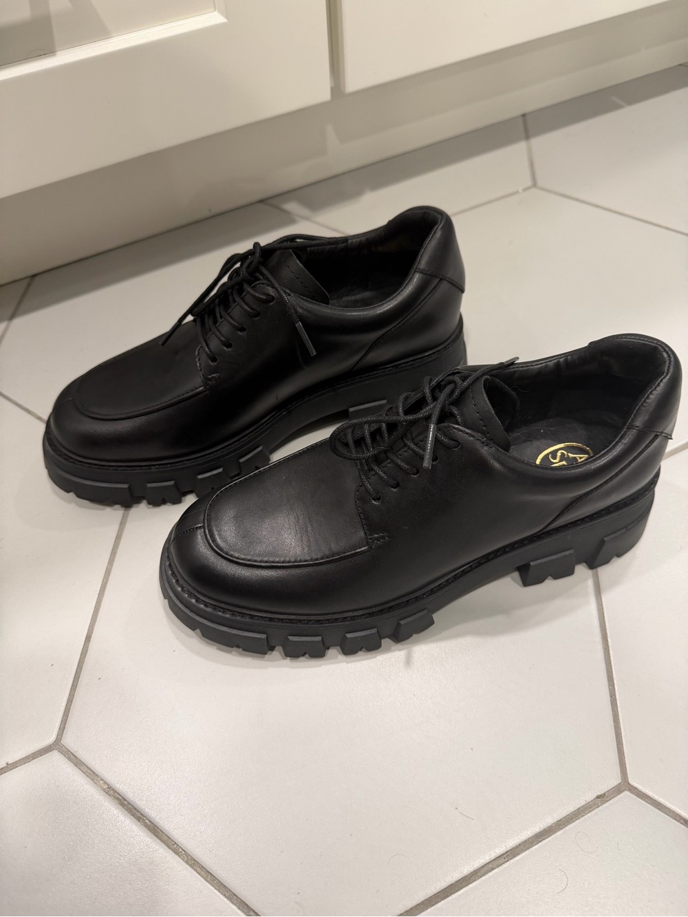 Ash Lab Black Chunky Leather Derby Shoes